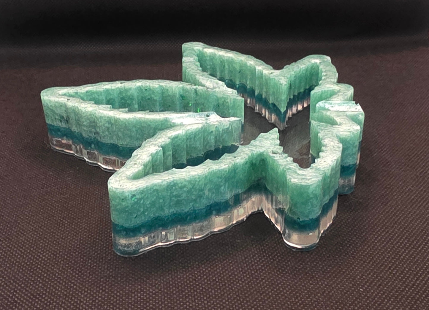 Lt green/Drk green with clear bottom