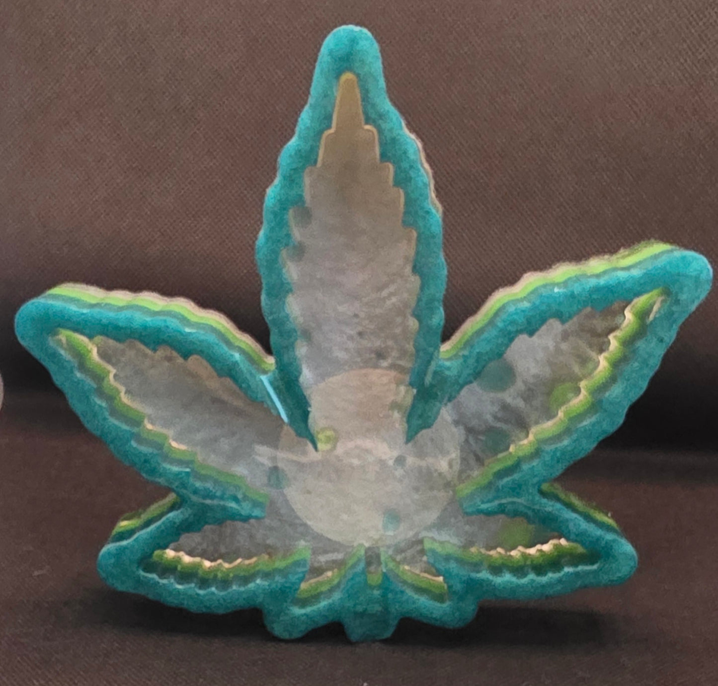 Dark green, grass green, with silver bottom